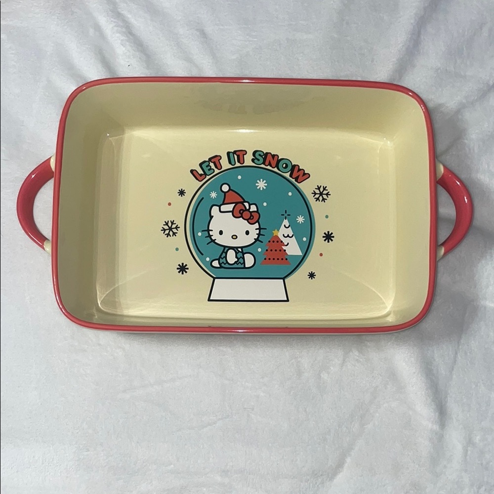 Brand New Hello Kitty Cream and Red Dining Serve-ware/Baking Dish NWOT
